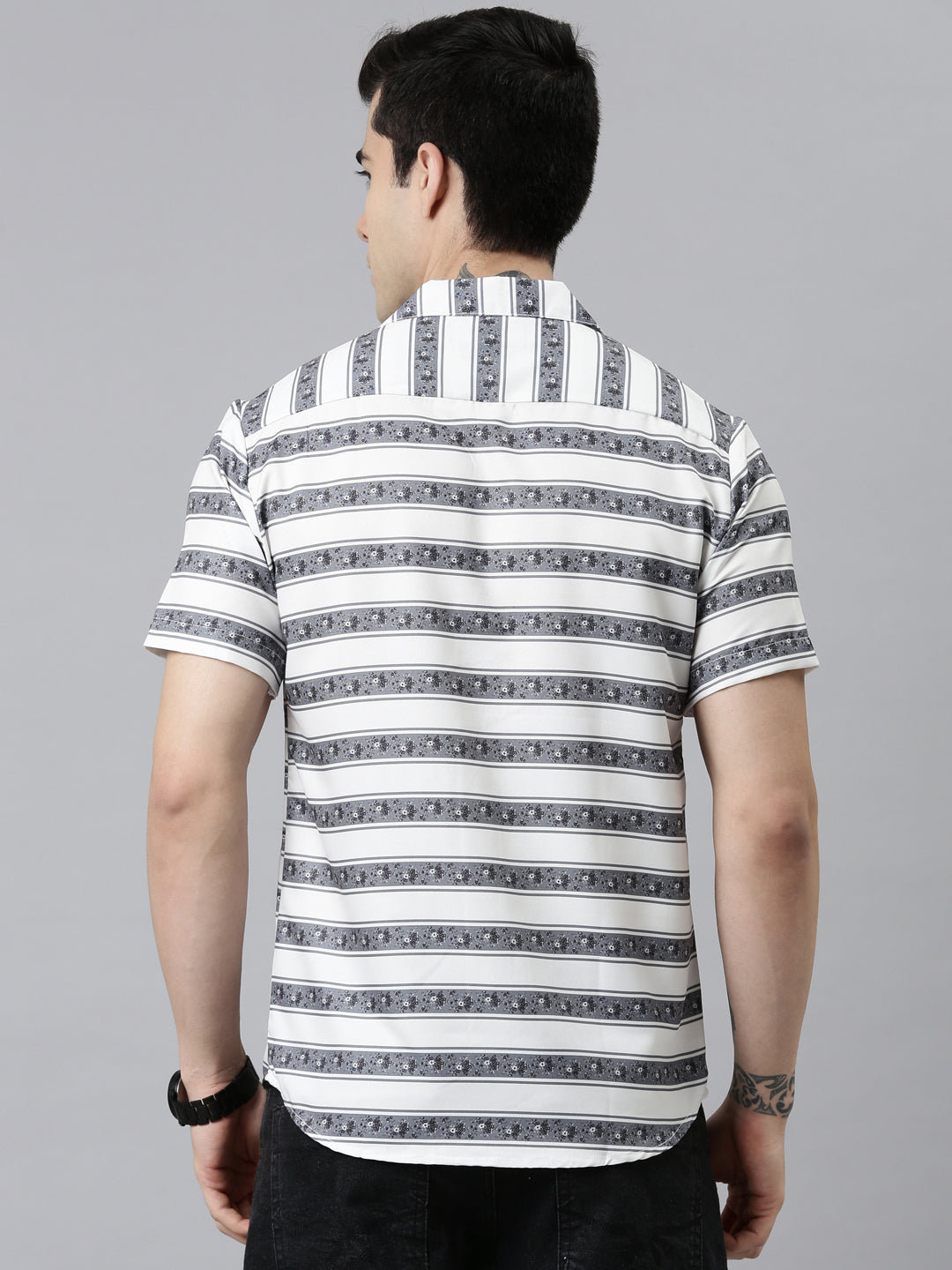 Printed White Strips Shirt Printed Shirt Bushirt   