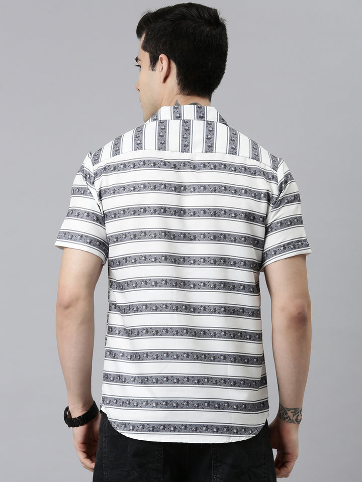 Printed White Strips Shirt Printed Shirt Bushirt   