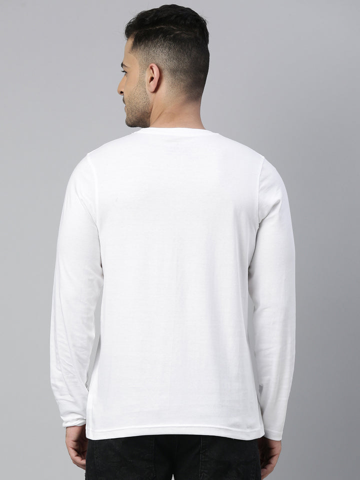 Music White Full Sleeves T Shirt Full Sleeves Bushirt   