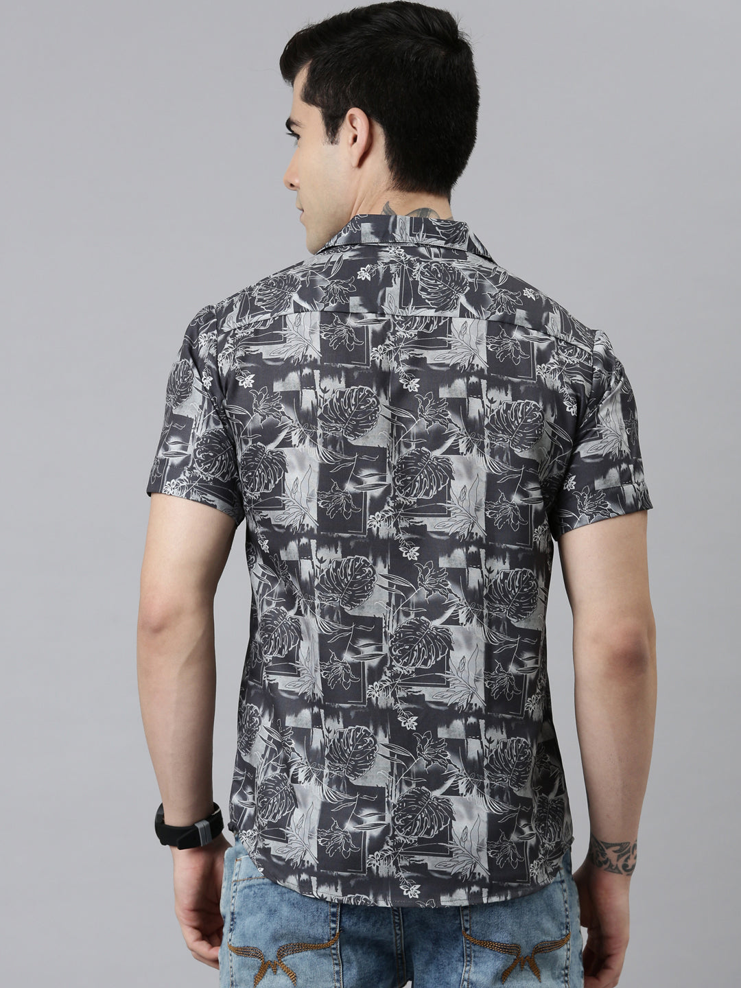 Monstera leaf Shirt Printed Shirt Bushirt   