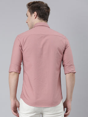 Salmon Pink Cargo Shirt Solid Shirt Bushirt   
