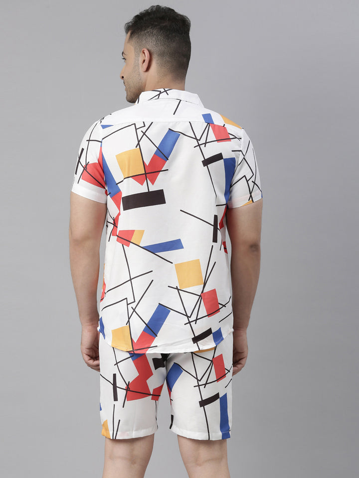 Pop White Night Suits Regular Size Co-Ords Bushirt   