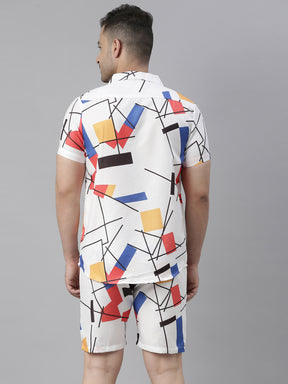Pop White Night Suits Co-Ords Bushirt   
