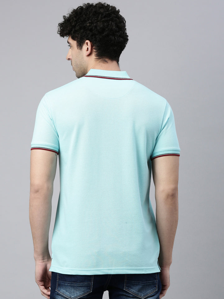 Bright Sky Tipped Polo T-Shirt Polo Tees Bushirt   