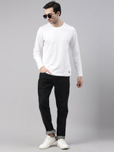 White Solid Full Sleeves T-Shirt Full Sleeves Bushirt   