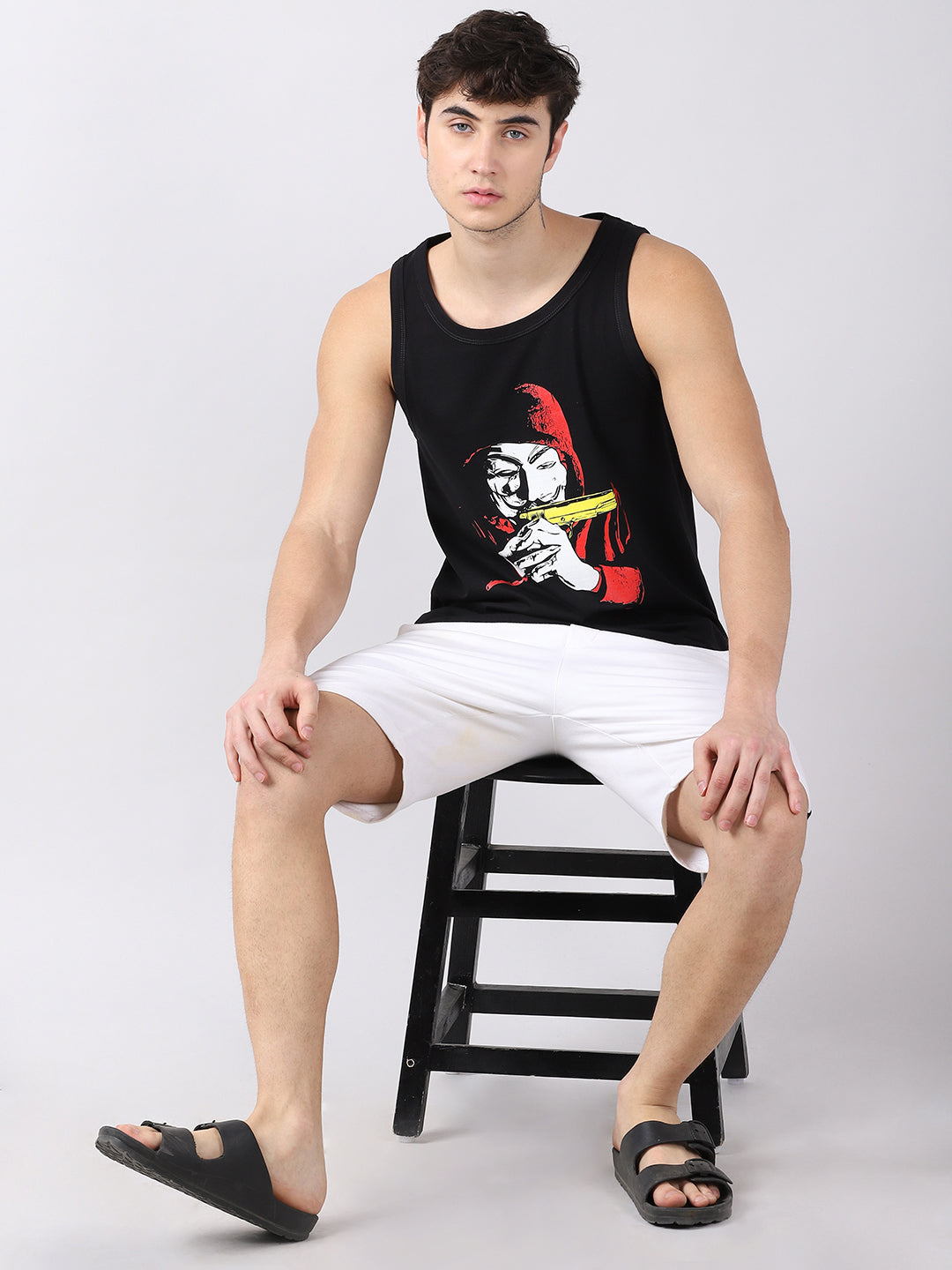 Gangster Sleeveless T-Shirt Vest Bushirt   