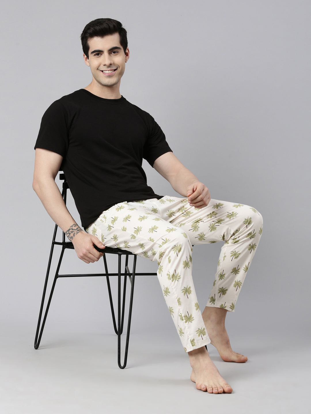 Palm Tree Ivory Pyjamas Pyjamas Bushirt   