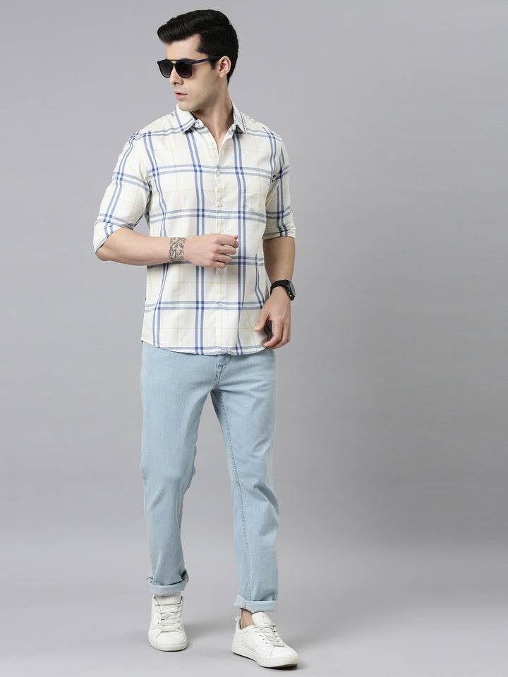 Heritage Cream Checks Shirt Checks Shirt Bushirt   