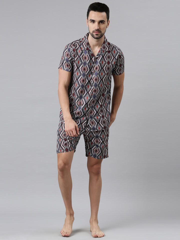 Black Printed Co-Ords Co-Ords Bushirt   