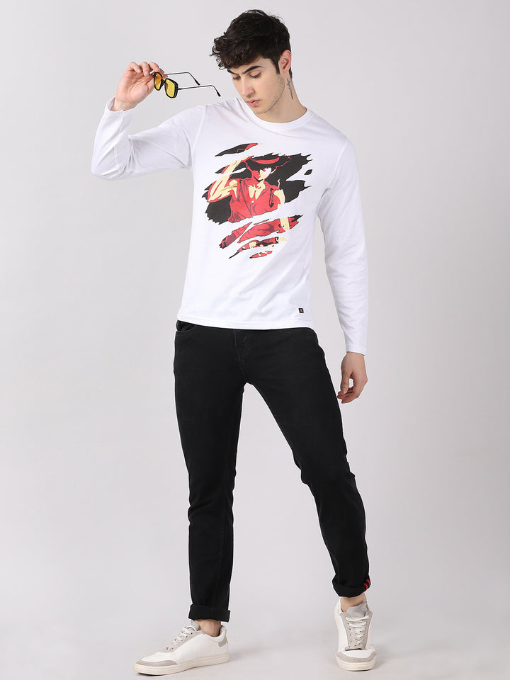 Luffy Angry - One Piece Anime T-Shirt Full Sleeves Bushirt   