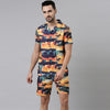 Orange Printed Co-Ords Regular Size Co-Ords Bushirt   