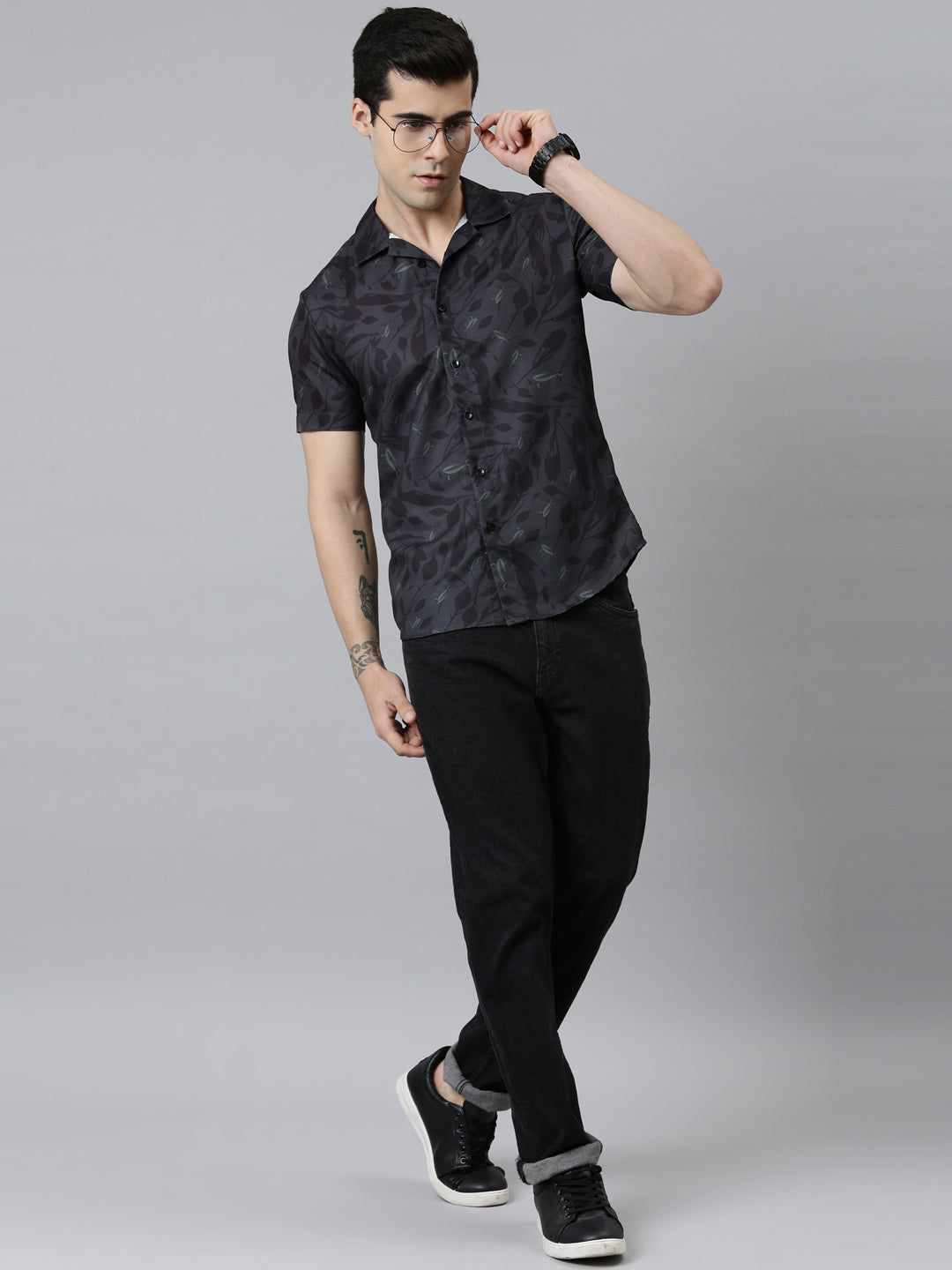 Spring Leaf Shirt Printed Shirt Bushirt   