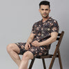 Tropical Leaf Brown Co-Ords Regular Size Co-Ords Bushirt   