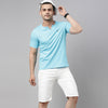 Cadded Blue Half Sleeves Henley T Shirt Henley T Shirt Bushirt   