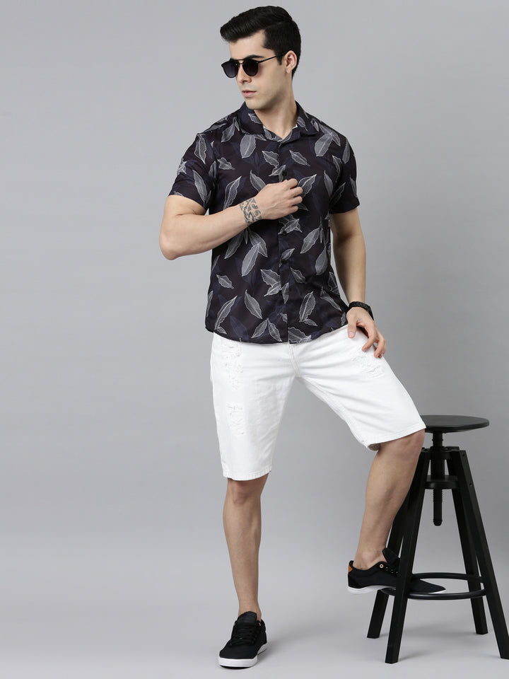 Leaf Print Shirt Printed Shirt Bushirt   