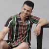 Spruce Red Stripe Night Suits Regular Size Co-Ords Bushirt   