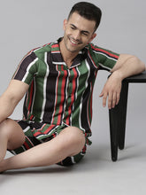 Spruce Red Stripe Night Suits Co-Ords Bushirt   