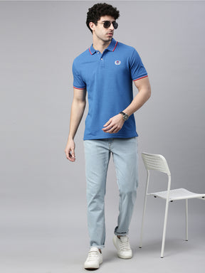 Ocean Mélange Tipped Polo T-Shirt Polo Tees Bushirt   