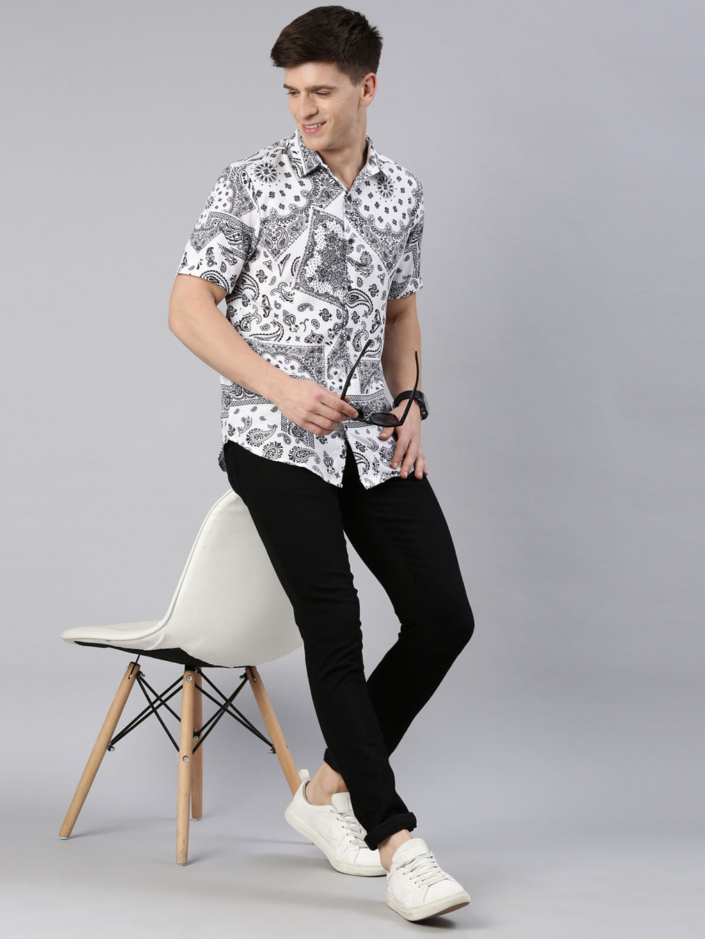 Ornamental Arcade White Shirt Printed Shirt Bushirt   