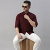 Maroon Solid Casual Shirt Solid Shirt Bushirt   