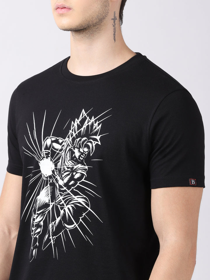 Dragon Ball Z (DBZ) -- Super Saiyan Vegeta Ki Blast Anime T-Shirt Graphic T-Shirts Bushirt   