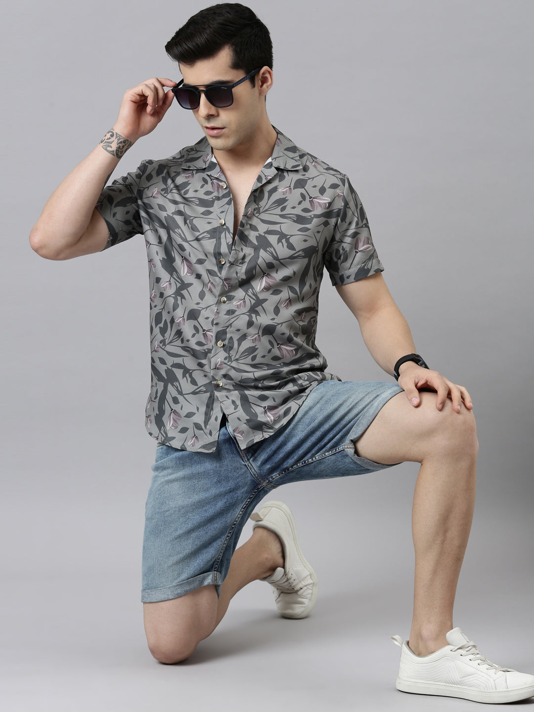 Spring Leaf Shirt Printed Shirt Bushirt   