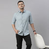 Steel Blue Solid Casual Shirt Solid Shirt Bushirt   