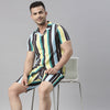 Spruce Yellow Stripe Night Suits Regular Size Co-Ords Bushirt   