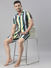 Spruce Yellow Stripe Night Suits Co-Ords Bushirt   