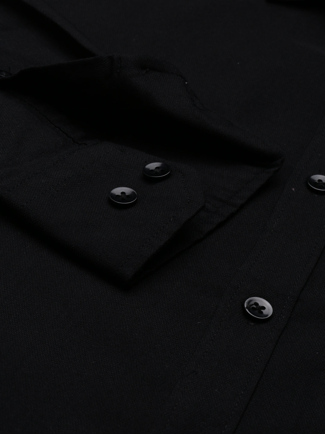 Black Solid Casual Shirt Solid Shirt Bushirt   