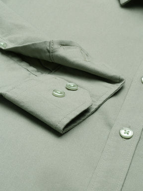 Pickle Green Solid Casual Shirt Solid Shirt Bushirt   