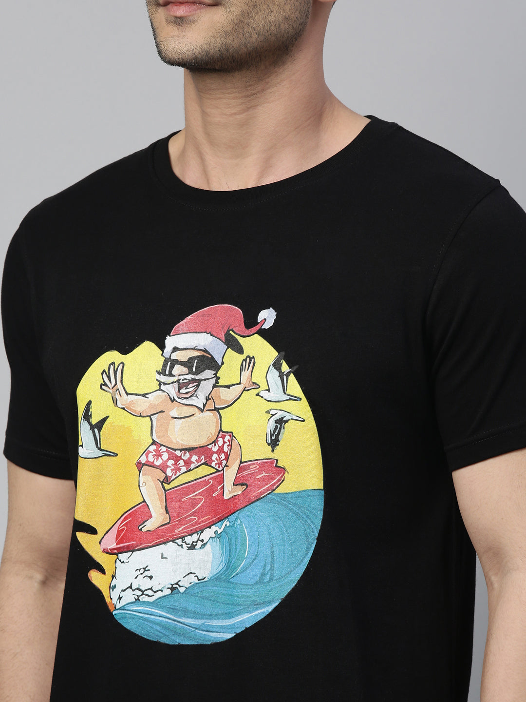 Surfing Santa T-Shirt Graphic T-Shirts Bushirt   
