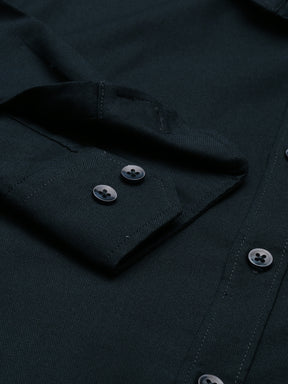 Bottle Green Solid Casual Shirt Solid Shirt Bushirt   