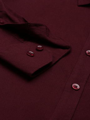 Maroon Solid Casual Shirt Solid Shirt Bushirt   