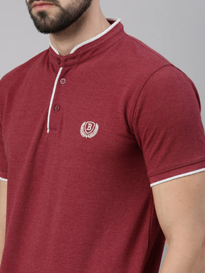 Cranberry Chinese Collar Polo T-Shirt Polo Tees Bushirt   