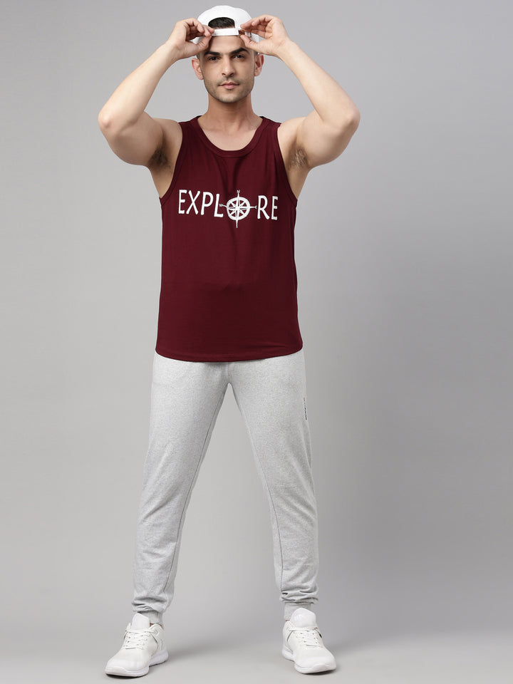 Explore Sleeveless T Shirt Vest Bushirt   