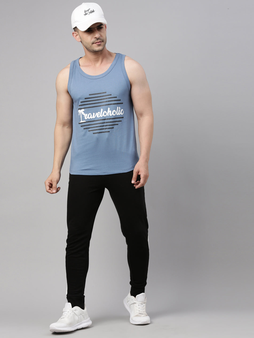 Travelholic Sleeveless T Shirt Vest Bushirt   