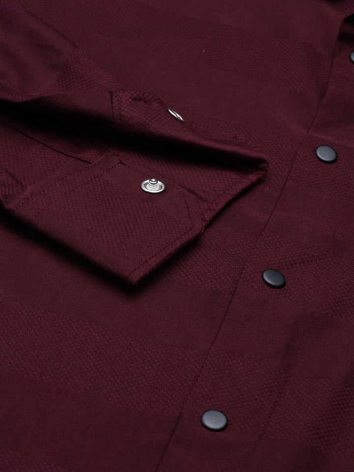 Maroon Solid Shirt Solid Shirt Bushirt   