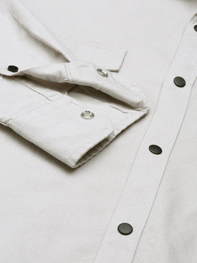 Harbor Grey Cargo Shirt Solid Shirt Bushirt   