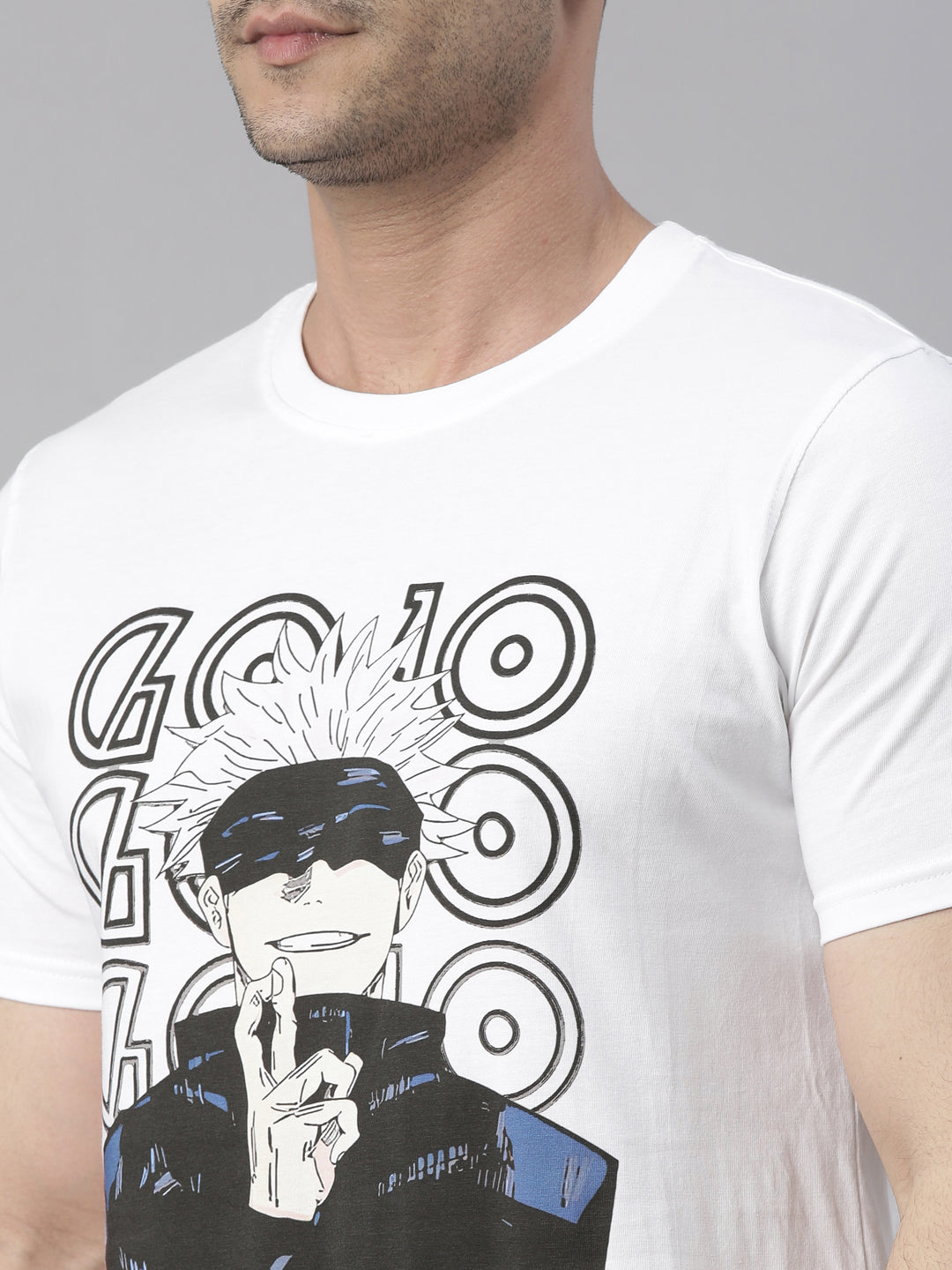 Satoru Gojo - Jujutsu Kaisen White Anime T-Shirt Graphic T-Shirts Bushirt   