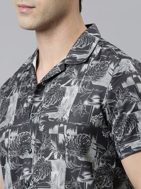 Monstera leaf Shirt Printed Shirt Bushirt   