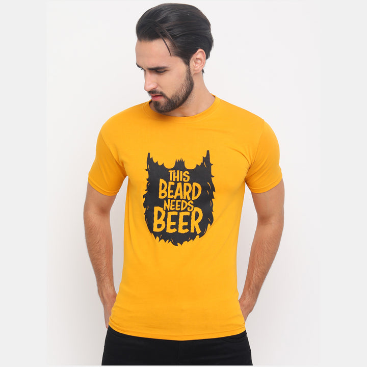 Beard Needs Beer T-Shirt Graphic T-Shirts Bushirt   