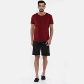 Black Printed Chino Men's Shorts Bushirt   