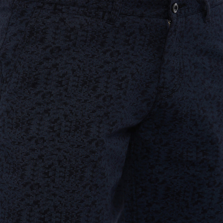 Blue Printed Chino Men's Shorts Bushirt   