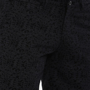 Black Printed Chino Men's Shorts Bushirt   
