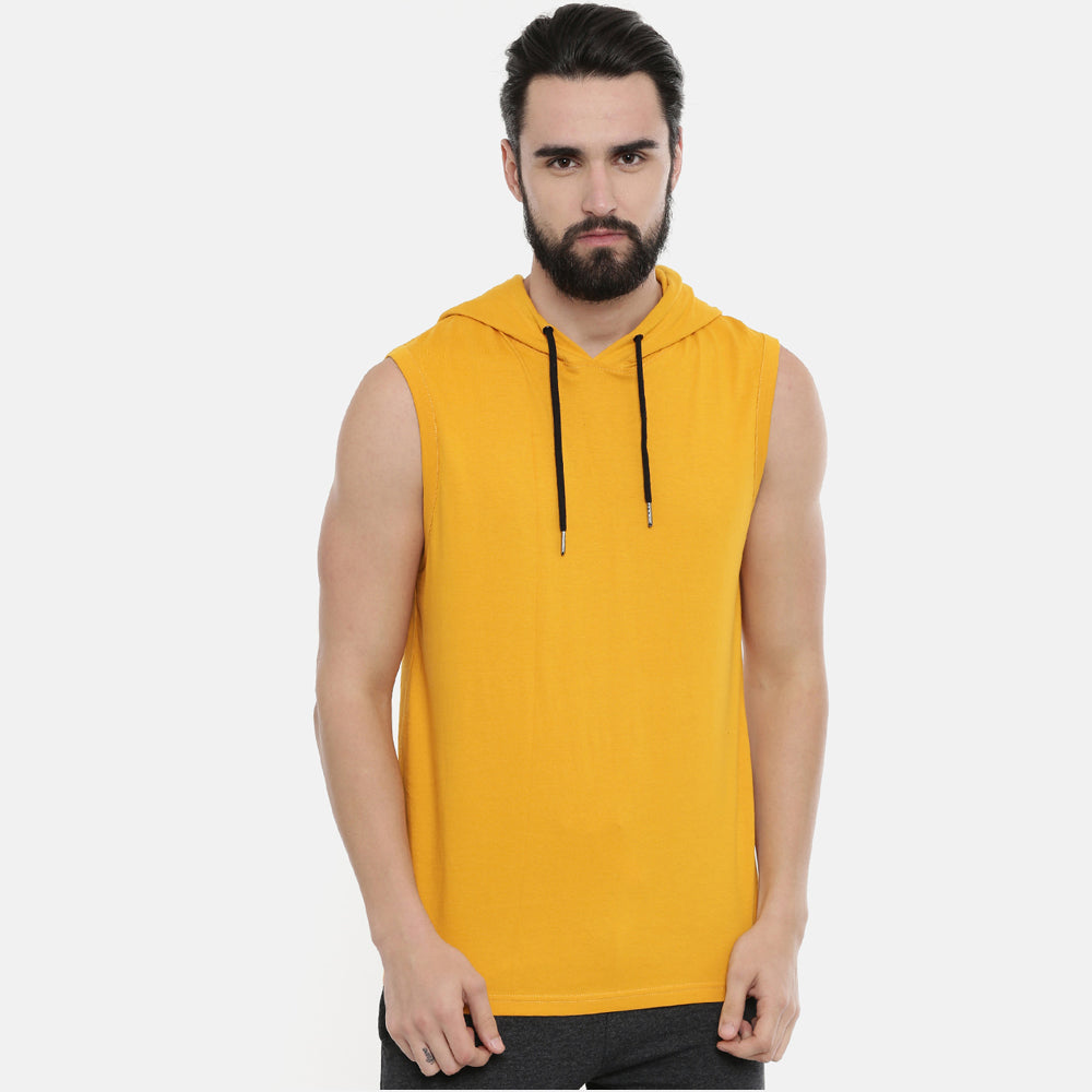 Mustard Sleeveless Hoodies Hoodies Bushirt   