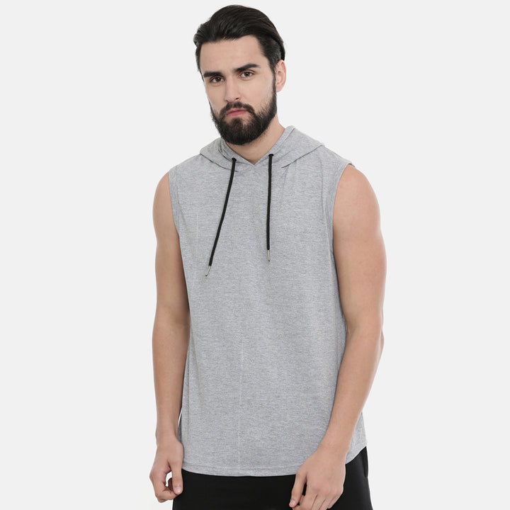 Millange Grey Sleeveless Hoodies Hoodies Bushirt   