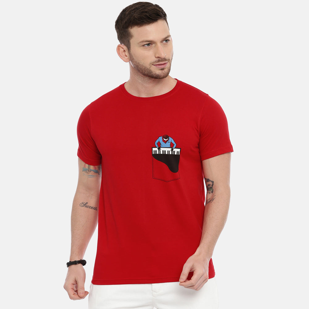 Pocket Piano T-Shirt Graphic T-Shirts Bushirt   