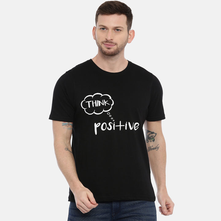 Think Positive T-Shirt Graphic T-Shirts Bushirt   