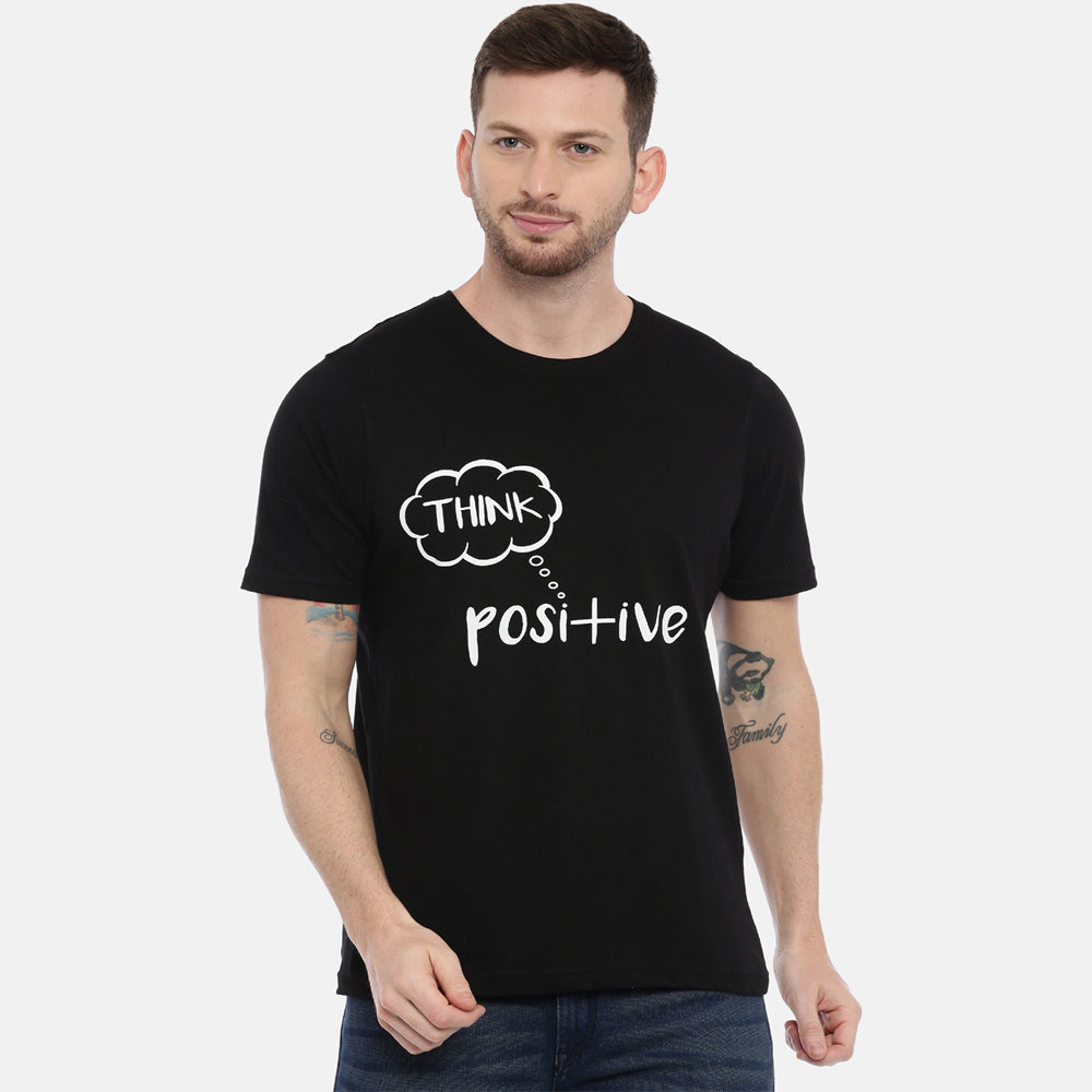 Think Positive T-Shirt Graphic T-Shirts Bushirt   